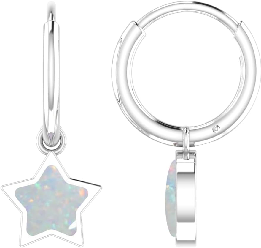 Earrings 925 Sterling Silver Hoops Yellow Gold and Rhodium Plating Endless Huggie with Dangling Charm Hoops Jewelry Drop Ear rings Gift for Anniversary Wedding Christmas