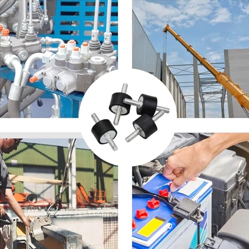 Foto von Mikqky 4 Stücke Schwingungsdämpfer, Gummipuffer M8, Gummilager mit Schrauben, Anti Vibration Gummi Isolator Halterungen M8, Klimaanlage Gummipuffer M8, Anti-Vibrations-Silentblock (VV, 30 x 30)