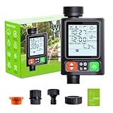 Sprinkler Timer for Garden Hose, Upgrade 10 Program Water Timer with Auto Rain Delay, IP54 Waterproof 3.3“ Large LCD Drip Irrigation System Timers for Plant, Yard, Lawns, Outdoor