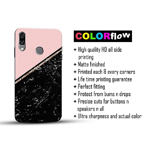 Image of COLORflow Back Cover Compatible with Honor Play | Beautiful Black Pink Marble | Designer Printed Hard CASE Bumper Back Cover Compatible with Honor Play