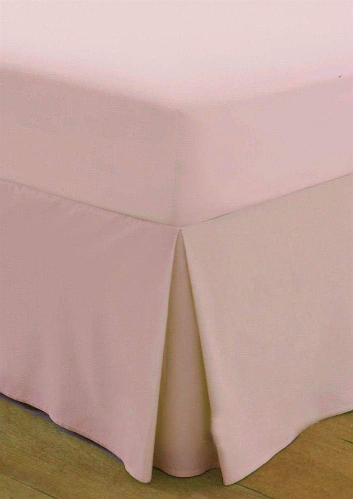100% Pure Natural 200 Thread Count Egyptian Cotton Fitted VALANCE Sheets Box Pleated Hypoallergenic Ultra Soft Breathable Hotel Quality Bed Sheet (Pink, 4FT - Small Double)