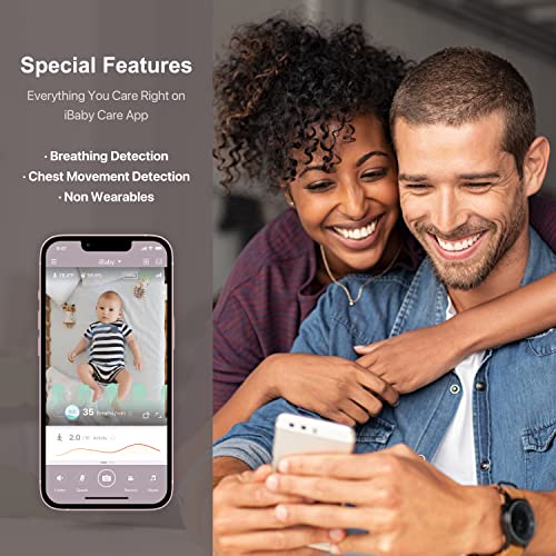 Ibaby I6 Smart Baby Monitor With Full Hd 2K Video Camera, Wi-Fi Baby Breathing Monitor With Video And Audio, Breathing Monitor, Sleep Analysis, 2-Ways Audio, Breathing And Motion Alerts,No Extra Fee. #TOP2