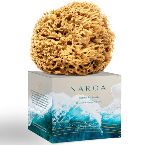 Esponja Marina Natural Hipoalergénico Orgánico Oceano Cuerpo Borla para mujeres, Hombres, Bañeras y Duchas (15cm aprox)