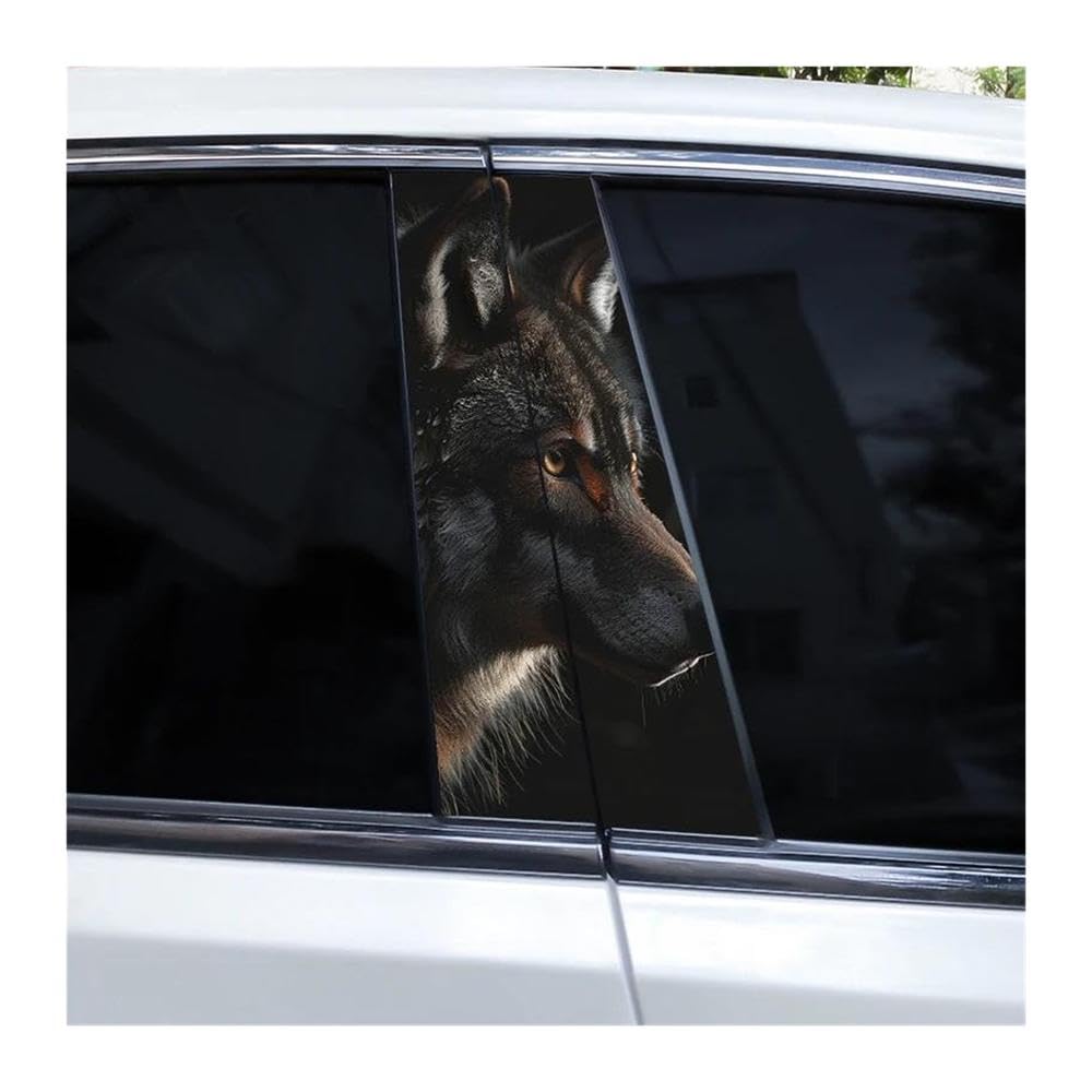 Body Parts 2pcs Car B-Pillar Decals Wolf Eyes Animal Auto Center Pillar Waterproof Sticker(E)