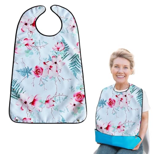 [HiLiBoom] 介護用エプロン 食事用エプロン 介護 介護用品 防水 汚れ防止 高耐久性 立体ポケット お手入れ簡単 よだれかけ 大人用 高齢者