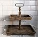 Rustic Farmhouse Two Tier Tray Stand - Wooden Tiered Decor Holder