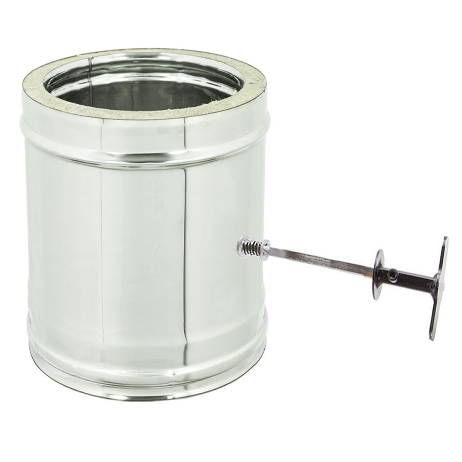 Manicotto Con Valvola Doppia Parete Tubo Coibentato Regolabile Acciaio INOX Raccordo Per Canna Fumaria (DN 250/300)