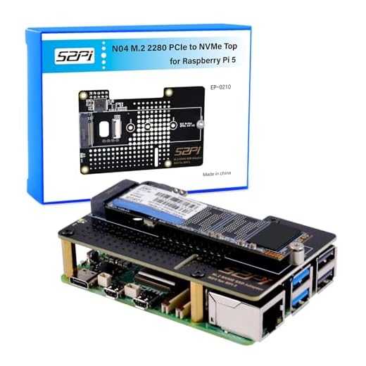 GeeekPi N04 M.2 M-Key NVMe SSD Shield for Raspberry Pi 5, M.2 2280 PCIe to NVMe SSD Shield Pip PCIe Peripheral Board Top for Raspberry Pi 5 4GB/8GB (SSD and Pi5 Board are Not Included)