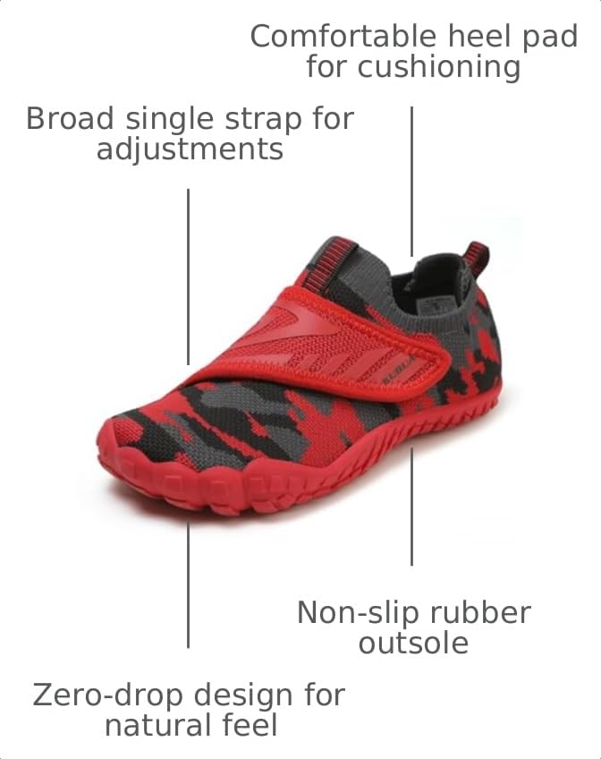 Image of KUBUA Multifunctional Kids Water Shoes Boys Girls Quick Dry Swim Aqua Socks | Wide Toe Box, Lightweight, Barefoot-Style, Breathable, Beach, Pool, Kayak, Water Parks, Hiking, Toddler, Little Kid, Big Kid