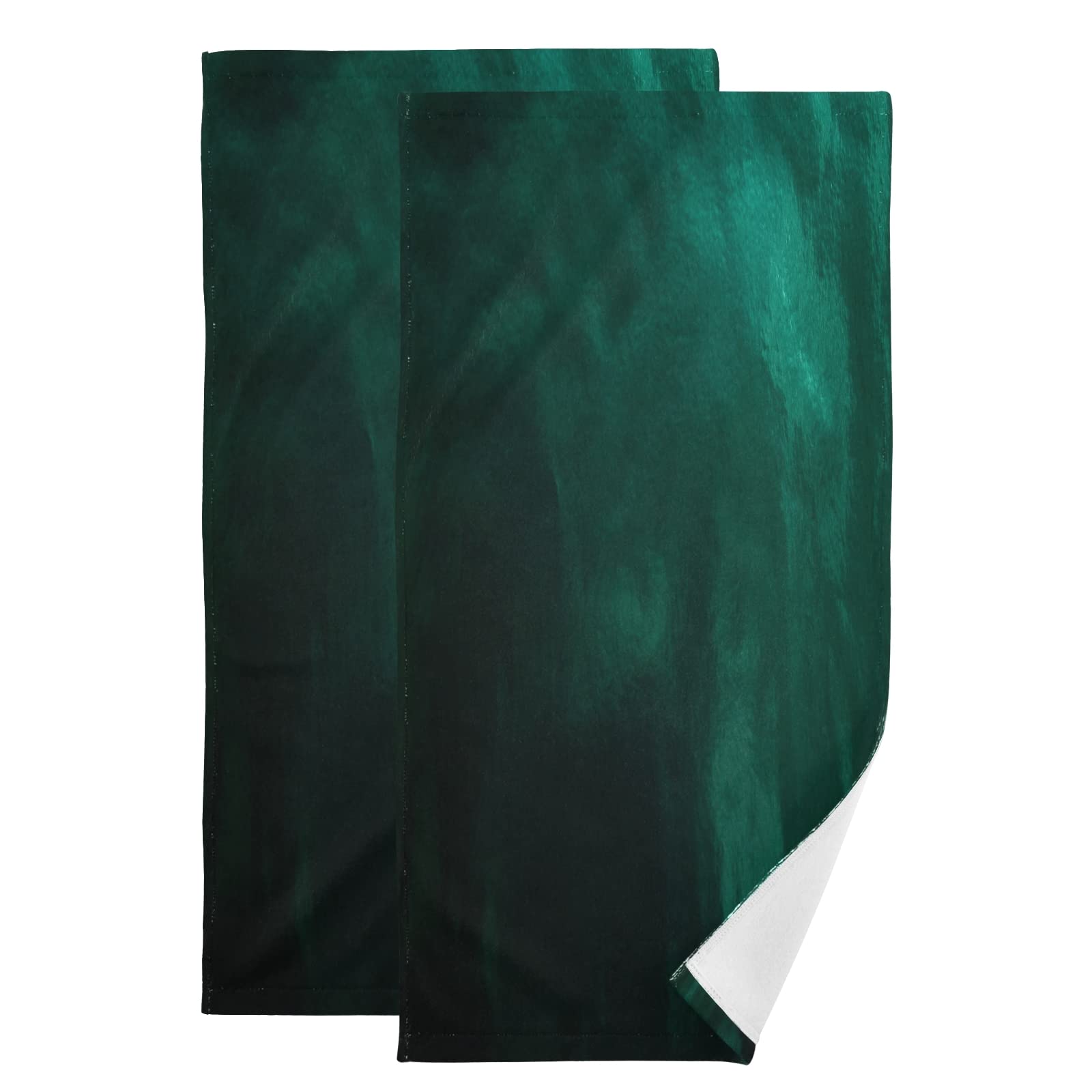 xigua Hunter Green Hand Towels Set of 2, Ultra Soft and Absorbent Fingertip Towels Bath Decorative Hand Towel for Bathroom Beach Spa Gym, 28x14in