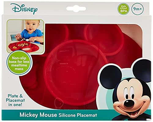 Set de table en silicone Disney Mickey Mouse rouge par The First Years
