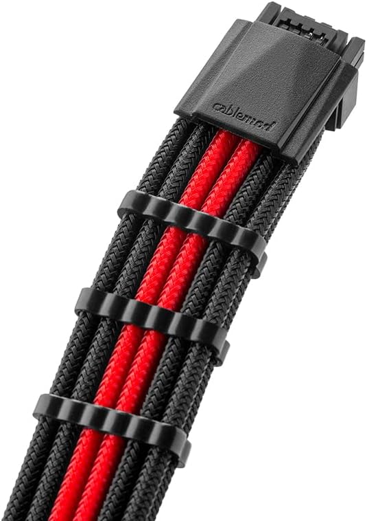 CableMod Pro ModMesh Sleeved 12VHPWR StealthSense Cable Extension Kit (Black + Red, 16-pin to Triple 8-pin)