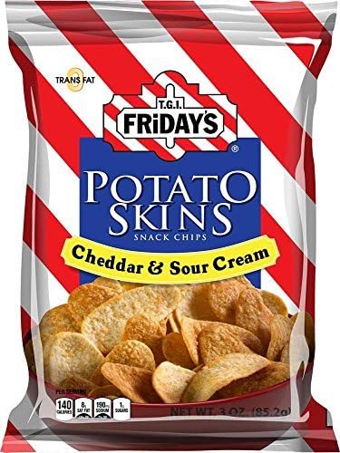 TGI Fridays Cheddar and Sour Cream Potato Skins - 3 oz. bag, 6 per case by N/A