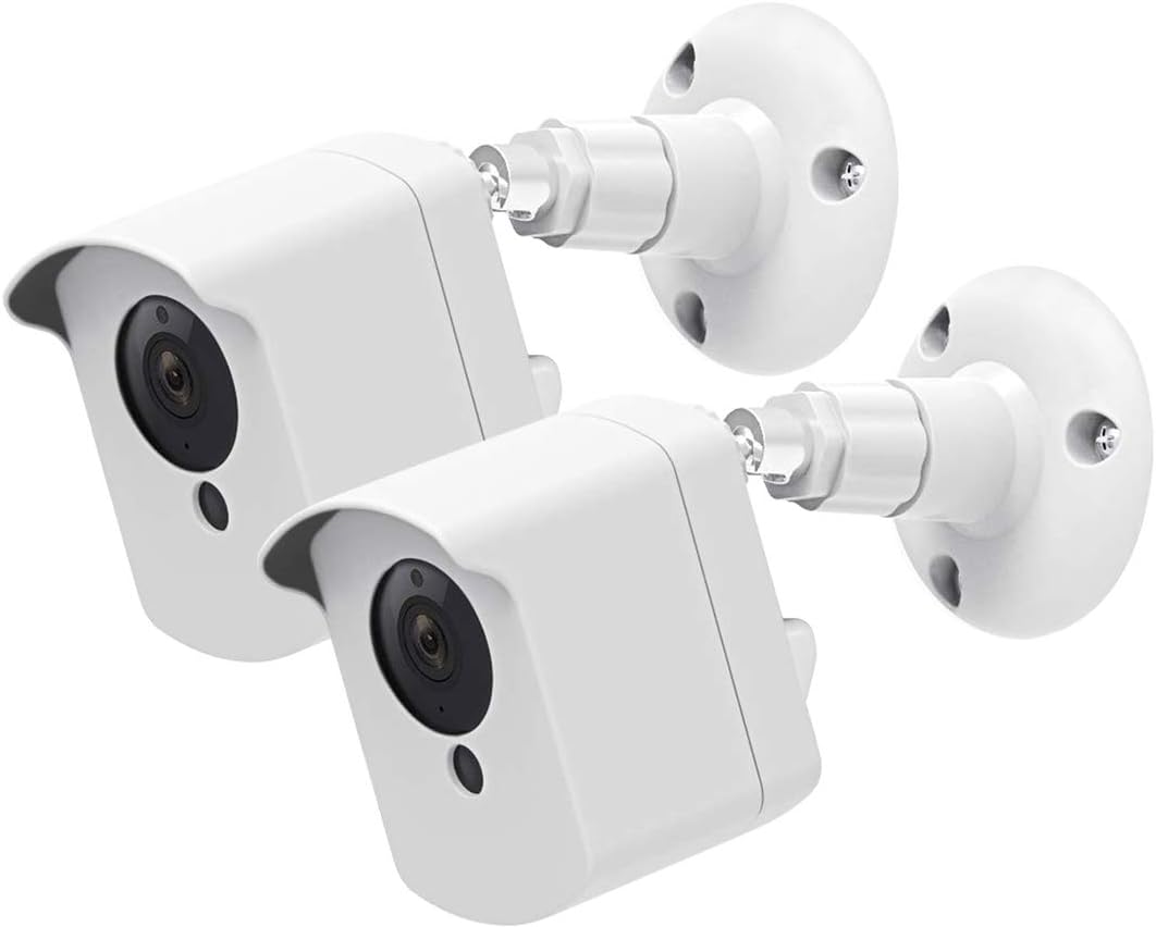 Mrount for Outdoor Mount Wyze Cam V2, Protective Cover with Security Wall Mount for Indoor Outdoor Use, White (2 Pack)