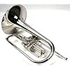 Moz Advanced Monel Pistons Marching Mellophone Key of F with Case and Mouthpiece-Nickel Plated Finish