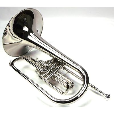 Moz Advanced Monel Pistons Marching Mellophone Key of F with Case and Mouthpiece-Nickel Plated Finish