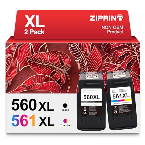 ZIPRINT 560 561 XL wkłady do drukarek Canon 560 561 PG-560 XL CL-561 XL do Canon Pixma TS5350, TS5351, TS5352, TS5353, TS7450, TS7451 (czarne, kolorowe)