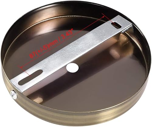 Miniatura 5 de uxcell Kit de toldo de luz retro, aplique de pared, lámpara de placa de 4.724 in, 4.7 pulgadas, bronce dorado