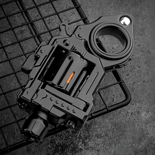 Metal Fidget Toys Gun Adults - Alloy Fidget Spinner Slider Clicker & Launcher Toy EDC Fidget Gun with Bullets and Target Stress Relief Focus Tool (Black)