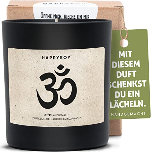 Om Duftkerze im Glas mit Spruch aus Soja - natürlich handgemacht...