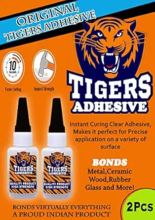 Woodcraft Original Tiger super glue for plastic and metal, wood, ceramic, rubber, glass Instant quick fix Adhesive (20mlx2pcs)