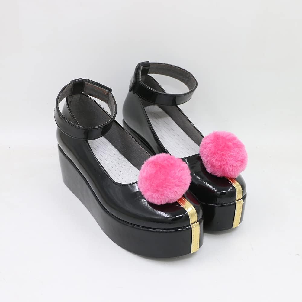 Yuancoser Liyue Qiqi Cosplay Platform Pom-pom Shoes C006