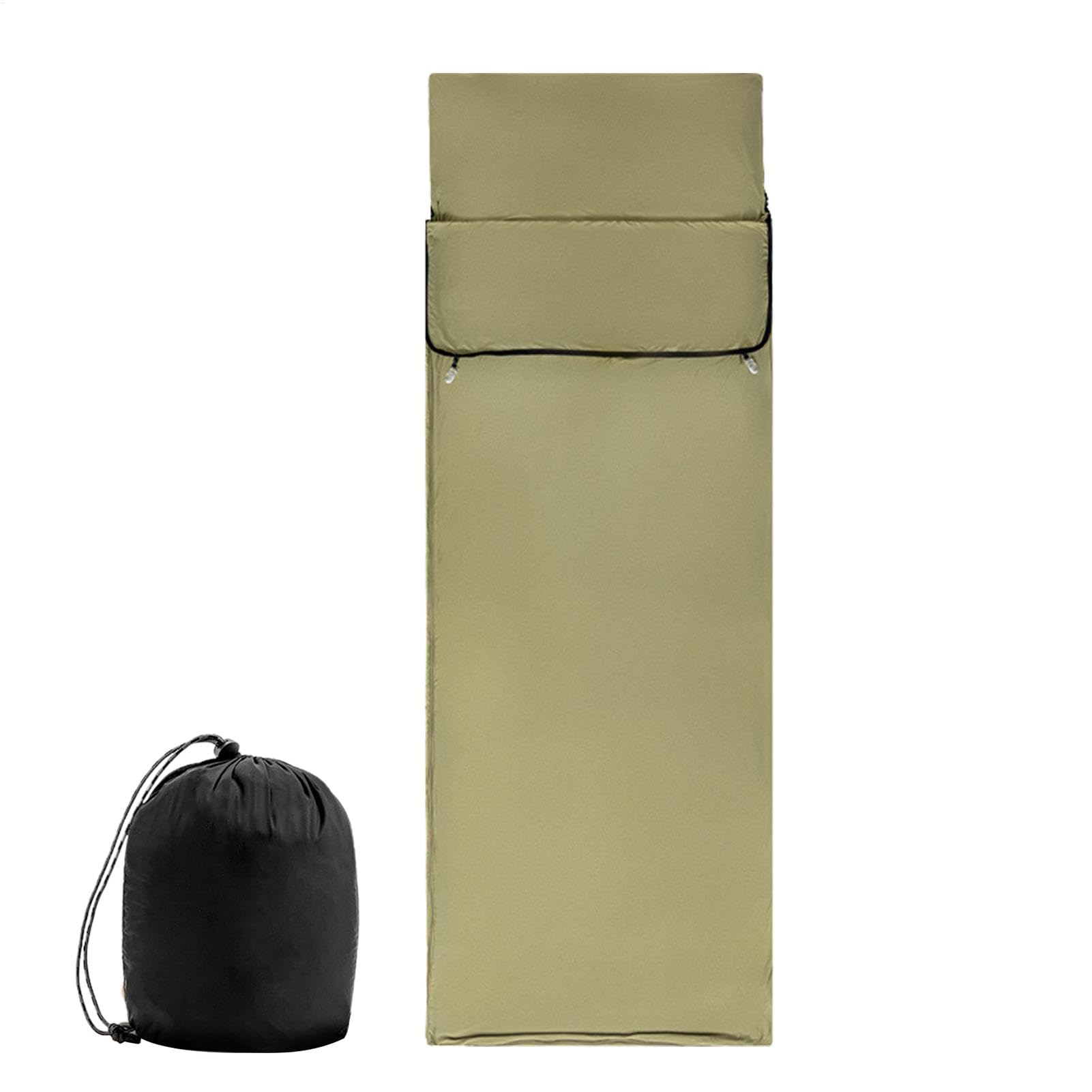 Sacco a pelo da campeggio, sacco a pelo leggero per adulti, busta ergonomica, spazioso, fresco sacco a pelo (560 g), ideale per escursioni, campeggio, uso in hotel
