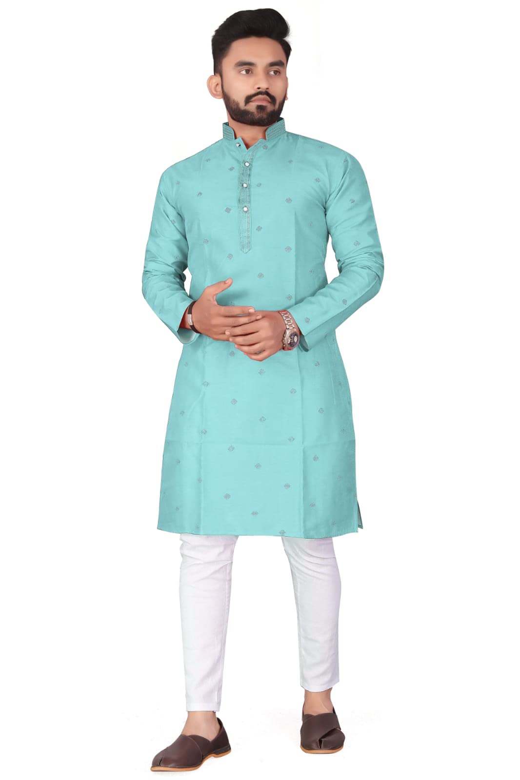 Rudraksh Mens straigth Kurta Pyjama Set Combo in 100% Cotton with Option and Size are M to 2XL for (Birthday,Wedding, Ceremony, Casual, Engagement) 07