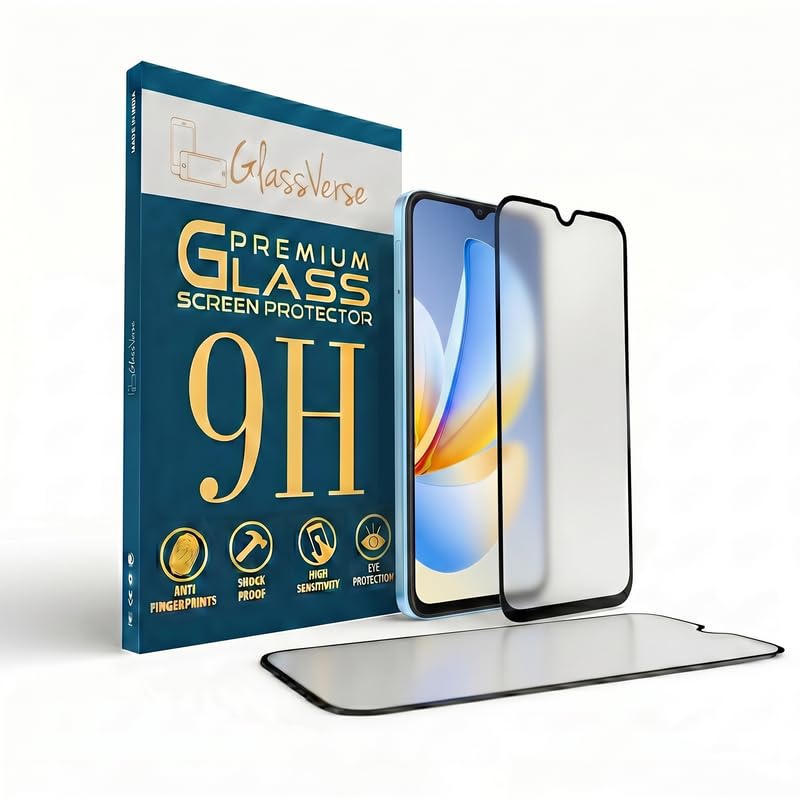 Image of GlassVerse D+ Matte Tempered Glass With 18H Hardness For Realme P4 lite (Pack Of 2) with Free Installation Kit. Full screen Coverage - 6.74 inch