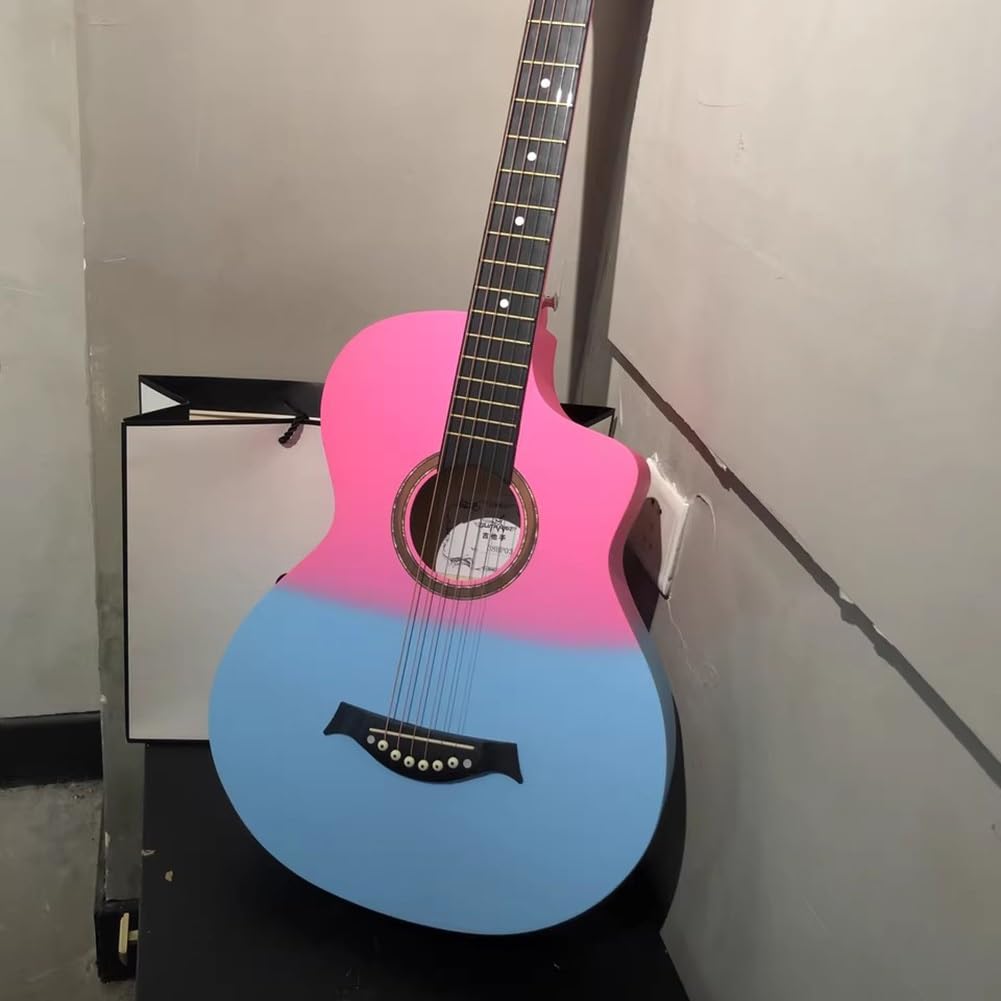 Akustikgitarre Starter Kit mit Gigbag, Saiten, Gurt, Stimmgerät, Stimmpfeife, Plektren, Anfängerpaket, Geschenk