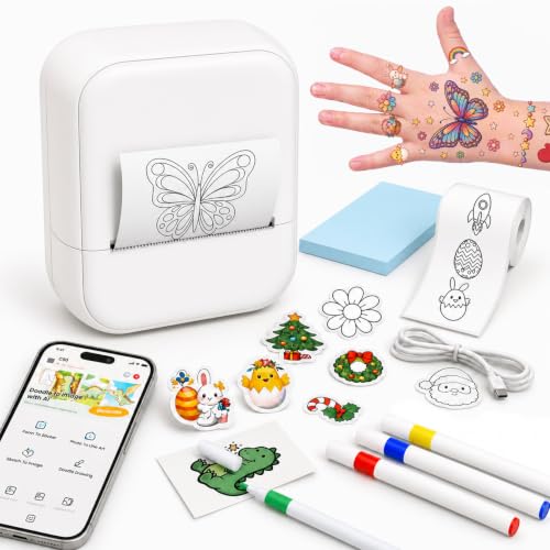 MokoMorrie Impresora Tatuajes Temporales Niños, Tatuajes Temporales Personalizados, Incluye 40 Hojas de Transferencia y Rollo, Regalo para Niños y Niñas de 5 a 12 Años