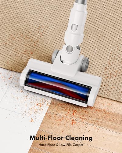 Image of Trucozie Cordless Vacuum Cleaner, 8-in-1 Lightweight Stick Vacuum with 45mins Runtime, Powerful Suction, Vacuum Cleaners for Home, Hardwood Floors, Carpet, Pet Hair,White