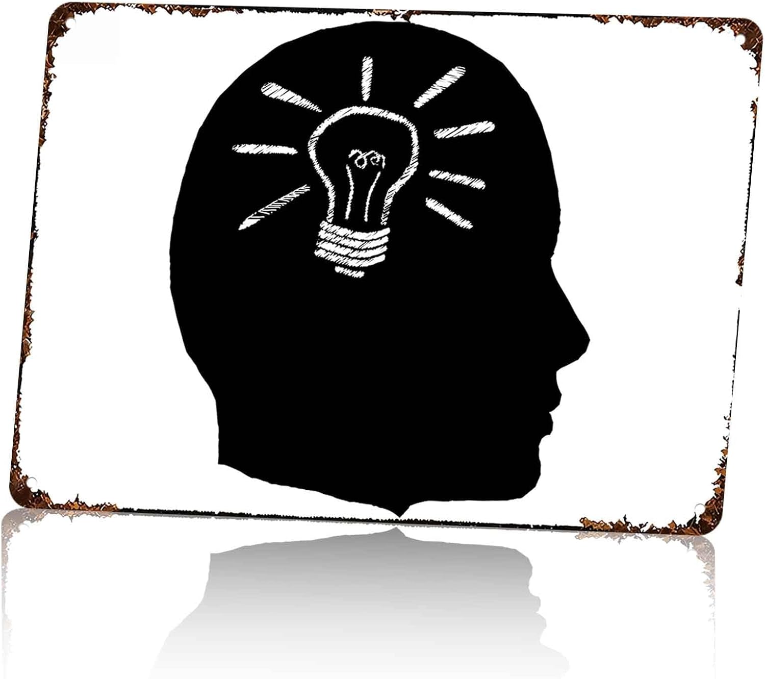Creative Mind Lightbulb Metal Sign 8 x 12 Inch