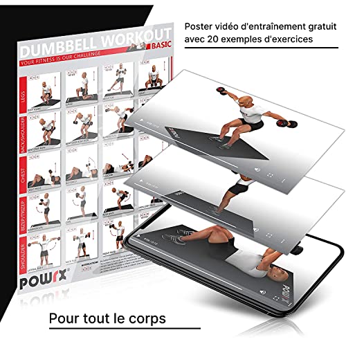 POWRX haltères en Vinyle 14 kg (2 x 7 kg Bleu foncé) – Image 5