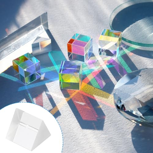 Image of PATIKIL 30mm /1.2 Inch Triangular Prism, 2 Pack Glass Optical Crystal Rainbow Prism for Photography Physics Teaching Lights Photo, Clear