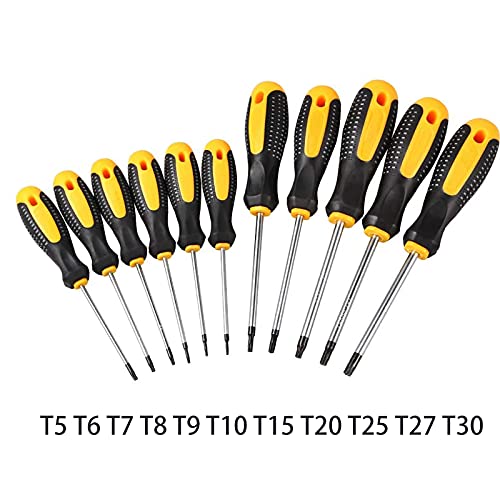 T30 Torx Screwdriver Magnetic Treatment Security Driver with Non-slip Handle for Home Maintenance Disassembly and Computer, 1Pcs