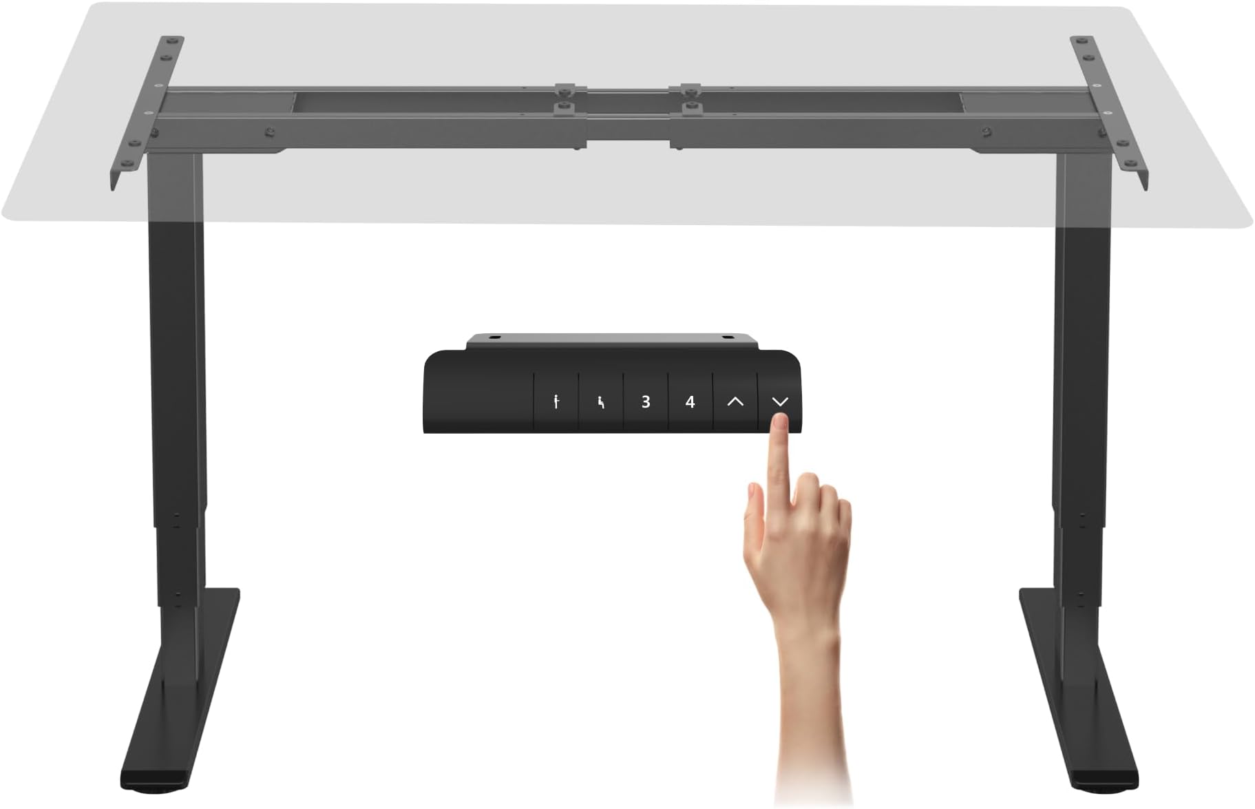 FLEXISPOT E6 Dual Motor Standing Desk Frame 3 Stages Electric Height Adjustable Stand Up Desk Frame Only ((Black)