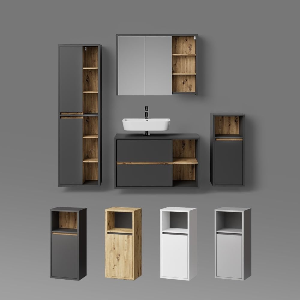 Livinity Armario de baño Vomano, Blanco, 50 x 170 cm