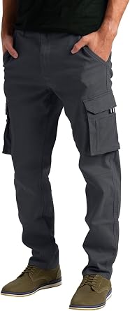 westAce Men's Cargo Trousers Casual Relaxed-Fit Multi Pocket Stretch Cotton Drawstring Work Utility Construction Hiking Tactical Streetwear Cargo Pants Available in Big & Tall