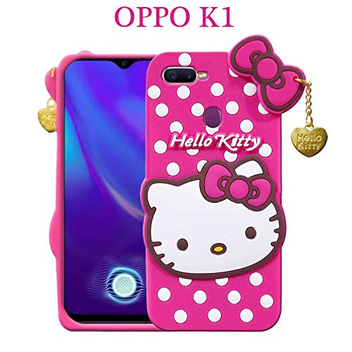 Image of Unirock Hello Kitty Back Case Cover for Asus Zenfone Max Pro M1| 3D Cute Hello Kitty Case |Soft Silicone Rubber Back Cover with Pendant Kitty Cover for Asus Zenfone Max Pro M1 (Pink)