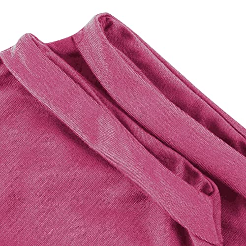 Baxlimek Pencil Dresses For Women,2023 Summer Casual Crewneck Short Sleeve Lace Up T Shirt Dress,Trendy Irregular Slit Hem Maxi Dress,Elegant Plain Ruched Sundress Office Outfits(B-Hot Pink,Xl) #TOP4