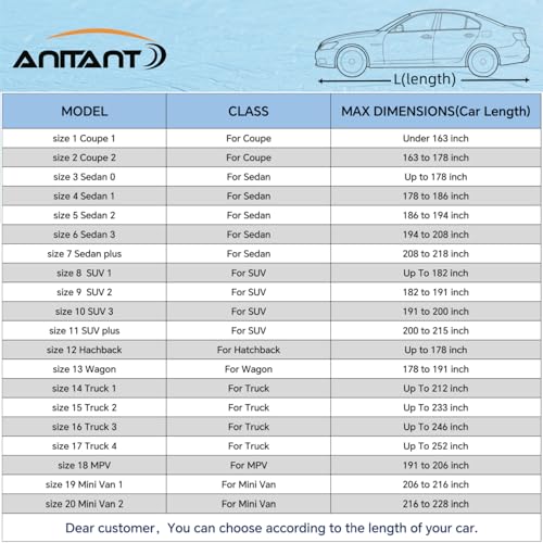 ANITANT Durable Bright Silver Four Seasons Hatchback Car Cover All Weather Waterproof Snow Cover Car Tarps FIT Golf GTI Chevy HHR Ford Fiesta Civic Hatchback Under 179" by AnITAnT - Image 6