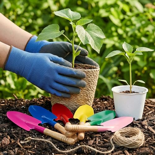 MAQUITA Set de 24 mini palas para jardinería coloridas miniatura 6