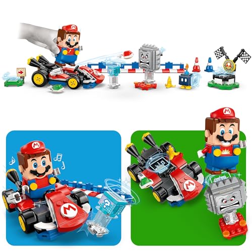 Mario Kart - Interattivo e Kart Standard - Percorso di Gara con Macchina Giocattolo, 3 Figure, Podio e Barriere - Regalo da Gaming per Bambini e Bambine da 7 Anni in su - 72043 - Lego - Immagine 6
