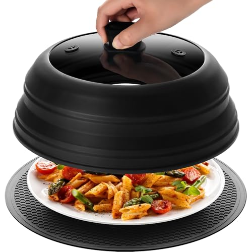 Lzerking Microwave Splatter Cover & Silicone Mat, 10.8 inch Glass...