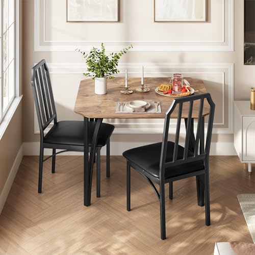 IDEALHOUSE Dining Table Set for 2, Kitchen Table Set of 2 with Upholstered Cushion Chairs, Dining Room Table Set with Kitchen Chairs, Easy to Assemble, Suitable for Apartment - (Rustic Brown) by IDEALHOUSE - Used condition - US$93.11
