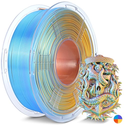 Image of JAYO Silk Quad-Color PLA Filament 1.75mm Blue-Purple-Orange-Yellow 1.1kg, Four-Color Gradient PLA, High Gloss Shine, Smooth Layer Concealment, Fits for Most FDM 3D Printers