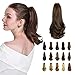 Produktbild FESHFEN Clip in Gewellt Pferdeschwanz Extensions, Pferdeschwanz haarteil zopf Lang lockig Claw Hair Piece Haarverlängerungen ponytail extension für Frauen 38cm