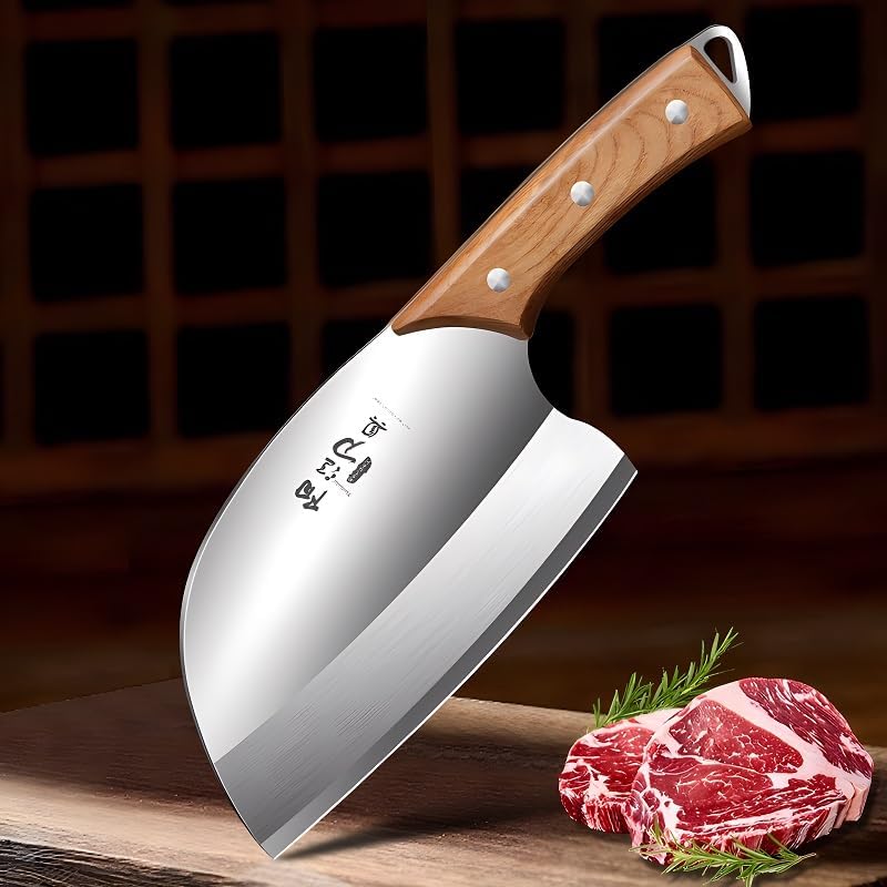 Meat Cleaver,Cleaver Knife Round Headed Sharp Bone Chopping Knife, Dual Purpose Knife For Cutting, Fish Killing Knife, Bone Chopping Knife (Size : Round head Knife), LAMAJIGA5844
