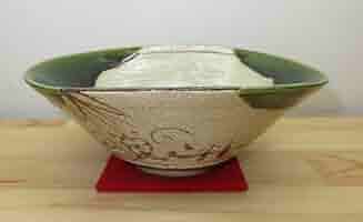 送料込【逢絢亭・新品】茶道具 平茶碗 美濃焼 織部 松本鐵山 紙箱入り Amazon | 【逢絢亭】茶道具 茶碗 抹茶碗 平茶碗 美濃焼 織部